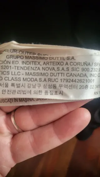 Abrigo Massimo Dutti Negro