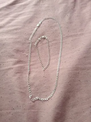 Conjunto Cadena y Pulsera Bañado en Plata