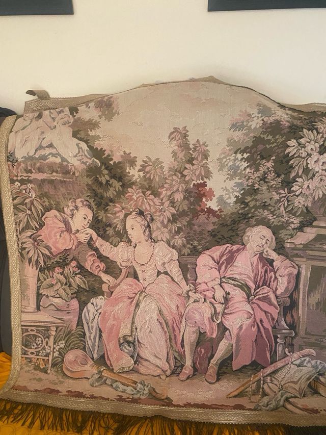 Tapiz antiguo escena romántica