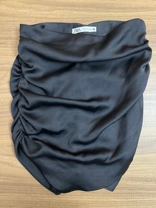 Gonna Zara nera satinata