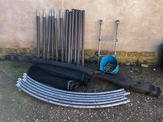 Cama elástica con red de seguridad