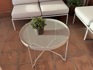 Conjunto Sofá Terraza/Jardín Beige y Blanco