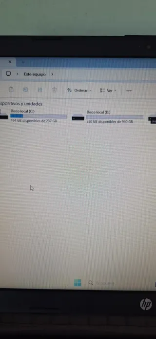 Portátil HP Negro con 2 Discos Duros