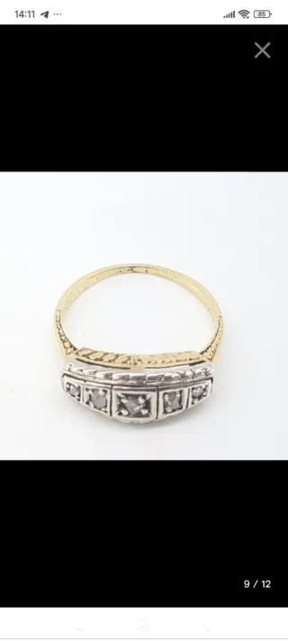 Anillo Oro y Plata con Diamantes