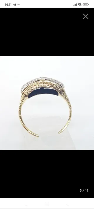 Anillo Oro y Plata con Diamantes