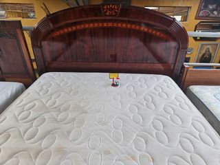 Cama Madeira Maciça com Estrado e Colchão