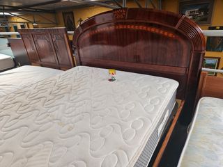 Cama Madeira Maciça com Estrado e Colchão