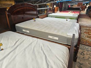 Cama Madeira Maciça com Estrado e Colchão