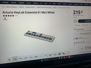 Teclado midi Arturia Keylab 61 Essential MK3