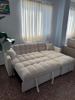 Oferta Sofa beige cama+arcon