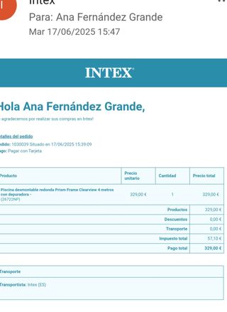 Piscina Intex Desmontable