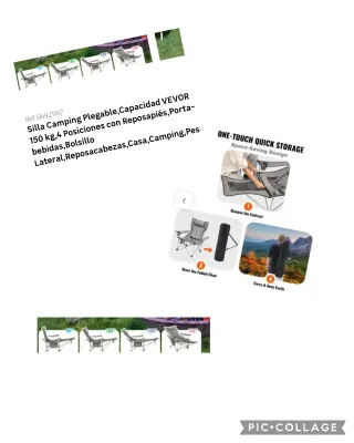 Silla plegable camping con reposapiés
