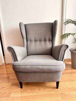 Sillón STRANDMON Ikea Gris Tela