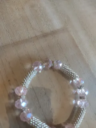 Bracciale Swarovski cuore rosa e argento