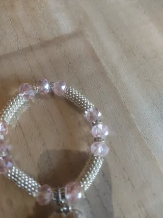 Bracciale Swarovski cuore rosa e argento