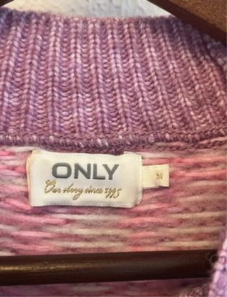 Jersey de punto trenzado rosa y lila Talla M