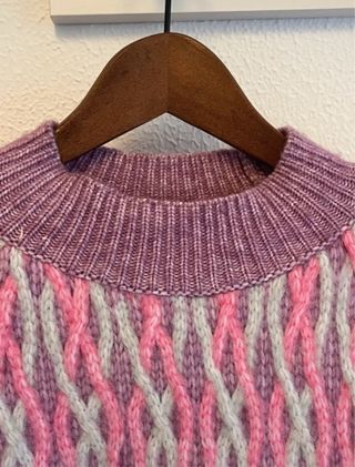 Jersey de punto trenzado rosa y lila Talla M