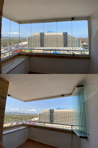 Cerramiento Cortinas de Cristal Proftek.