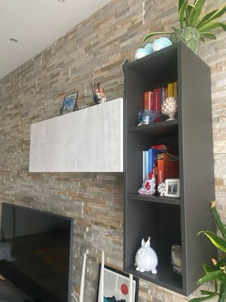 Elegante armadio Creo/Lube beige e grigio nuovo