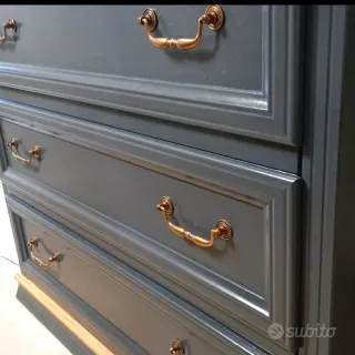 Cassettiera a ribalta blu