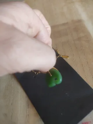 Collana placcata oro con ciondolo elefante giada