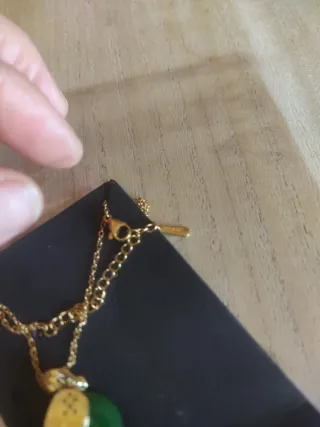 Collana placcata oro con ciondolo elefante giada