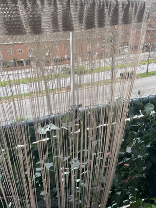 Cortina de Hilo Exterior Beige/Verde