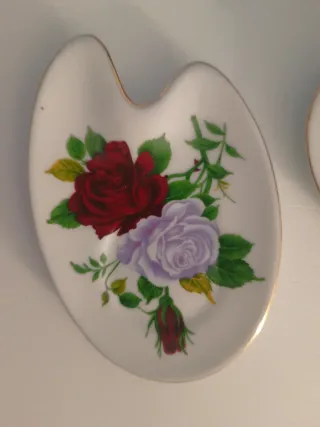 Juego de café de porcelana con rosas