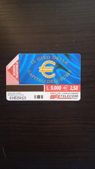 Carta Telefonica Telecom Lisbona 0,75 Euro