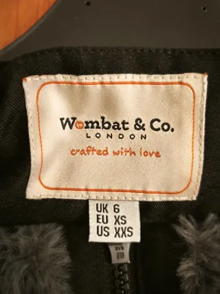 Abrigo Porteo Wombat & Co Negro Talla XS