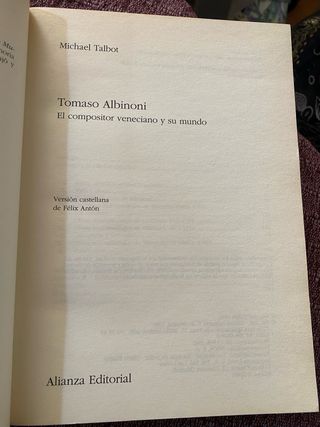 Tomaso Albinoni. El compositor veneciano y su mund