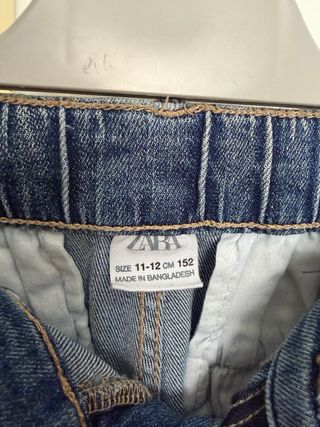 Pantalones vaqueros cargo niña. TALLA 11-12.