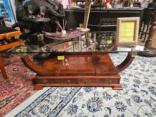 Mesa de centro madeira e vidro