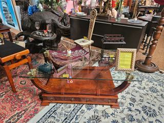 Mesa de centro madeira e vidro