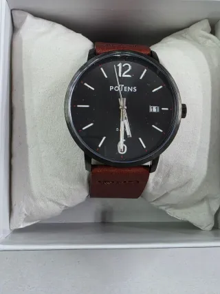Reloj Potens Negro y Marrón Nuevo