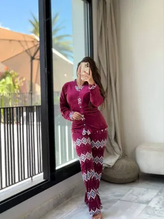 Conjunto pijama mujer gris y blanco