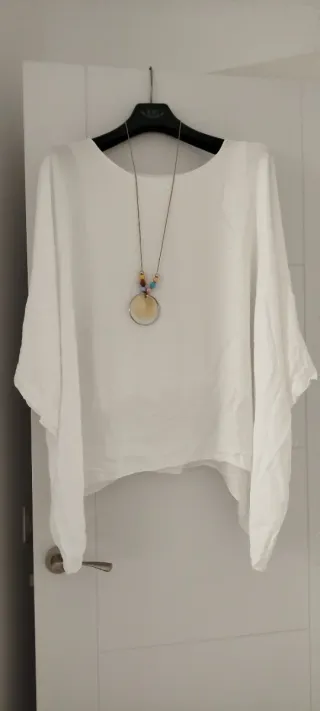 Blusa manga murciélago blanca talla única