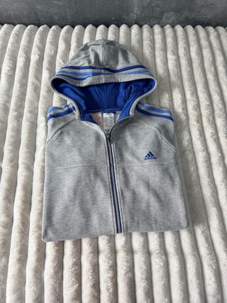 Chaqueta Adidas Gris con Capucha - Talla S