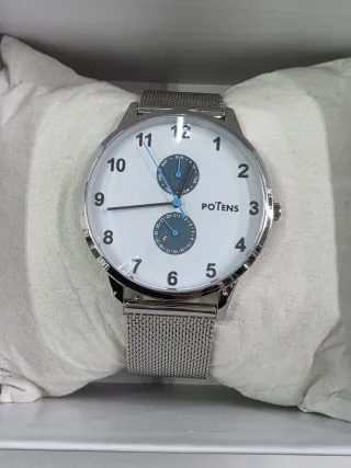 Reloj Potens Plata y Blanco
