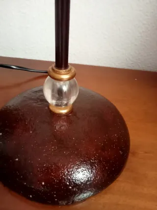 Lámpara de mesa metal y cristal