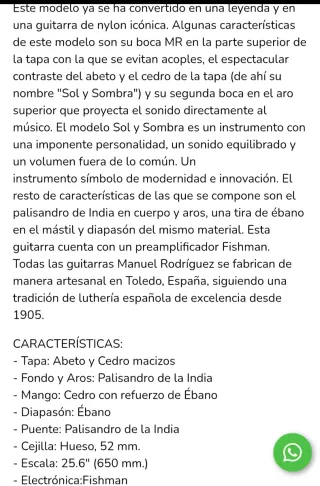 Guitarra Manolo Rodríguez Sol y Sombra