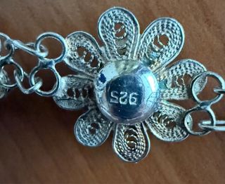 Pulsera Plata 925 Filigrana Flor