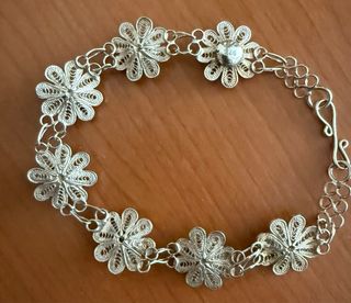 Pulsera Plata 925 Filigrana Flor