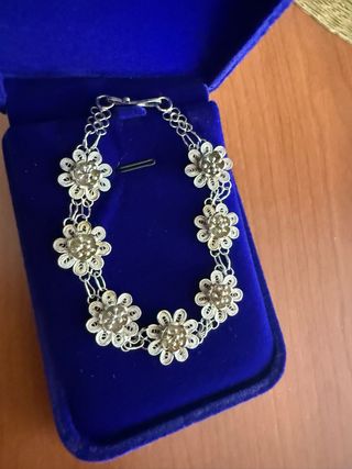 Pulsera Plata 925 Filigrana Flor