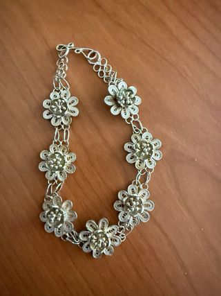 Pulsera Plata 925 Filigrana Flor