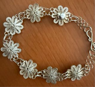 Pulsera Plata 925 Filigrana Flor