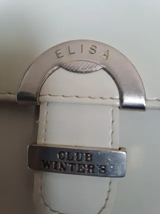 Borsetta Vintage di vernice panna con fibbia