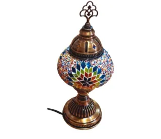 Lámpara Mosaico Vidrio Metal Multicolor