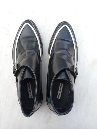 Mocassini Karl Lagerfeld fibbia neri bianchi