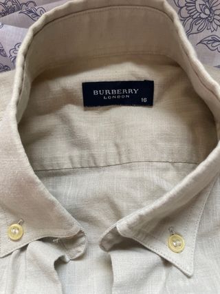 Camisa Burberry Beige Manga Larga